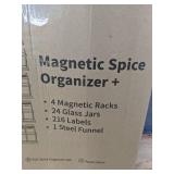 KitHero Magnetic Spice Organizer Set - 24 Glass Jars, 4 Racks - Brand New