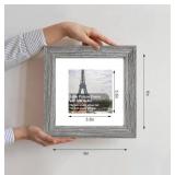 4 Grey 6" x 6" Picture Frames with Mat - Brand New