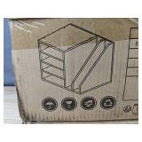 Desktop File Holder Organizer, Melamine Board, White - Brand New