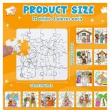 24 Realspring Color Your Own Nativity Jigsaw Puzzles - Brand New