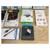 9 Phone and AirPod Cases, Adapter, and 3 Cables: OtterBox, Presidio, Anger, Belkin, Etc. - Brand New