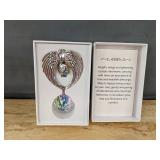 Angel Wings Memorial Crystal Hanging Decoration, 18 Inch, Silvery - Brand New