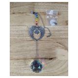 Angel Wings Memorial Crystal Hanging Decoration, 18 Inch, Silvery - Brand New