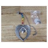 Angel Wings Memorial Crystal Hanging Decoration, 18 Inch, Silvery - Brand New