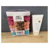 48 Conair Soft Curls Foam Rollers + 5oz Kristin Ess Air Dry Creme - Brand New