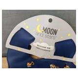 Moon and Stars Silicone Bib and Soft Crinkle Colors Book - Brand New