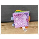 Moon and Stars Silicone Bib and Soft Crinkle Colors Book - Brand New