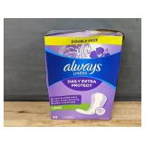 54 Always Liners Daily Extra Protect Long and 14 Tampax Radiant Tampons Super Plus Feminine Care