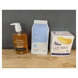 Neutrogena Oil-Free Acne Wash, ESW Beauty Oat Milk Mask, and Nair Lux Wax Strapless Wax - Brand New
