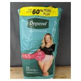 26 Depend Fresh Protection DryShield Underwear XL - Brand New
