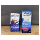 Pre-Seed Fertility Lubricant & 2 Clearblue Early Detection Pregnancy Test - Brand New