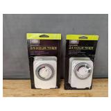 2 Living Solutions 24-Hour Dual Outlet Timers - Brand New
