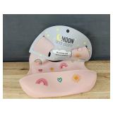 Moon and Stars Silicone Bib and Hand & Foot Rattles Set - Brand New