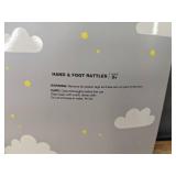 Moon and Stars Silicone Bib and Hand & Foot Rattles Set - Brand New