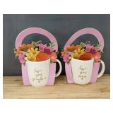 2 Modern Expressions Mugs - Love You Mom & Love You Grandma - Brand New