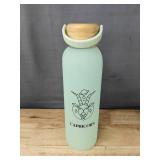 Teal Capricorn Glass Water Bottle and January Carnation Soy Candle - Brand New