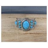 Western Style Silvery Turquoise Jewelry Set - Necklace, Bracelet, Earrings - Brand New