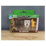 Minecraft 3D Erasers 3-Pack: Spider, Ghast, and Ocelot - Brand New