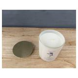 Teal Aquarius Glass Water Bottle & February Violet Soy Candle - Brand New