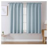 2 Chyhomenyc Aqua Linen-Textured Curtain Panels, 54" - Brand New