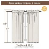2 Chyhomenyc Aqua Linen-Textured Curtain Panels, 54" - Brand New