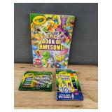 Crayola Epic Book of Awesome Coloring Book with 2 Sets of Markers - Brand New