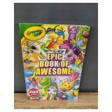 Crayola Epic Book of Awesome Coloring Book with 2 Sets of Markers - Brand New