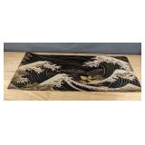 Large Japanese Sea Wave Gaming Mouse Pad, 31 x 12 Inch - Brand New