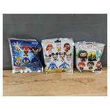 3 Blind Bag Clip Key Chain Bags: Disney, Sonic, Harry Potter - Brand New