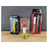 4 Nail and Skin Care Items: Revlon Manicure and Skin Reviver On the Go, Tweezerman, Sally Hanson Gel Polish - Brand New