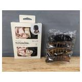 5 Kitsch Satin Scrunchies & 4 Assorted Hair Clips Set - Brand New