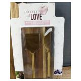 Season of Love Wood Serving Board with Knives - Brand New
