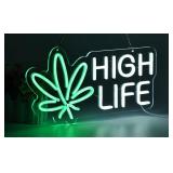 High Life LED Neon Wall Sign, 16.5" x 8.5", USB Powered - Brand New