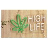 High Life LED Neon Wall Sign, 16.5" x 8.5", USB Powered - Brand New