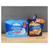 26 Always Maxi Pads Size 3 and 36 Always Ultra Thin Pads Size 4 - Brand New