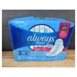 26 Always Maxi Pads Size 3 and 36 Always Ultra Thin Pads Size 4 - Brand New