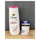 Dove Body Wash 20 oz and Neutrogena Hand Cream 2 oz - Brand New