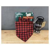 PETSHOPPE Dog Bandana and Bow Tie Set and Pet Container with 15 Waste Bags - Brand New