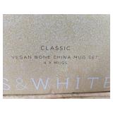 4 Anders & White Vegan Bone China Mugs - Brand New