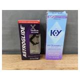 Astroglide Premium Silicone 2.5 oz & K-Y Ultragel Water Based Personal Lubricant 1.5 oz - Brand New