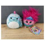Squishmallows Yasmina Plush and Trolls Band Together Queen Poppy Toy - Brand New