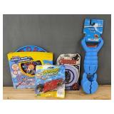 4 Kids Outdoor Toys: Bubble Wand, Marvel Cap Flyer, Speed Boat, Sand Scoop - Brand New