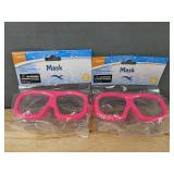 4 Child Swim Masks and Goggles - Disney Mickey Minnie & Pink - Brand New