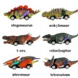 6 DinoBros Dinosaur Go-Kart Pull Back Toy Cars - Brand New