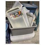 Mixed Lot of Plastic Storage Bins and Totes