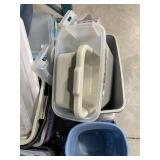 Mixed Lot of Plastic Storage Bins and Totes