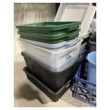Mixed Lot of Plastic Storage Bins and Totes