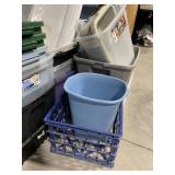 Mixed Lot of Plastic Storage Bins and Totes