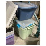 Mixed Lot of Plastic Storage Bins and Totes