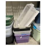 Mixed Lot of Plastic Storage Bins and Totes